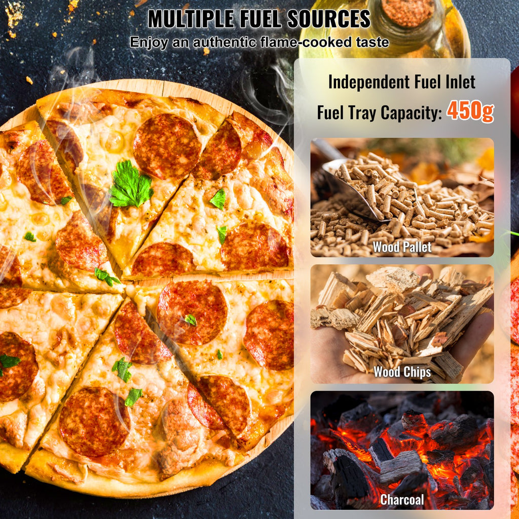 VEVOR 12Outdoor Pizza Oven Portable Wood Pellet Pizza Oven Iron Spray Camping