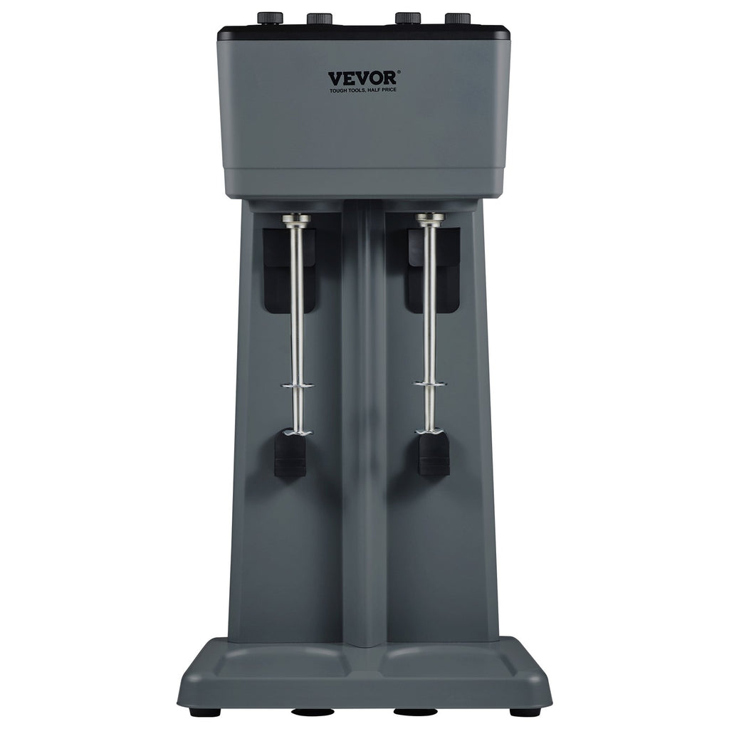 VEVOR Milkshake Maker, 375W X 2 Electric Milkshake Machine, Double Heads Drink Mixer Blender Machine, 3-Speed Milkshake Mixer With 2 X 820 Ml Stainless Steel Cups, For Commercial And Home