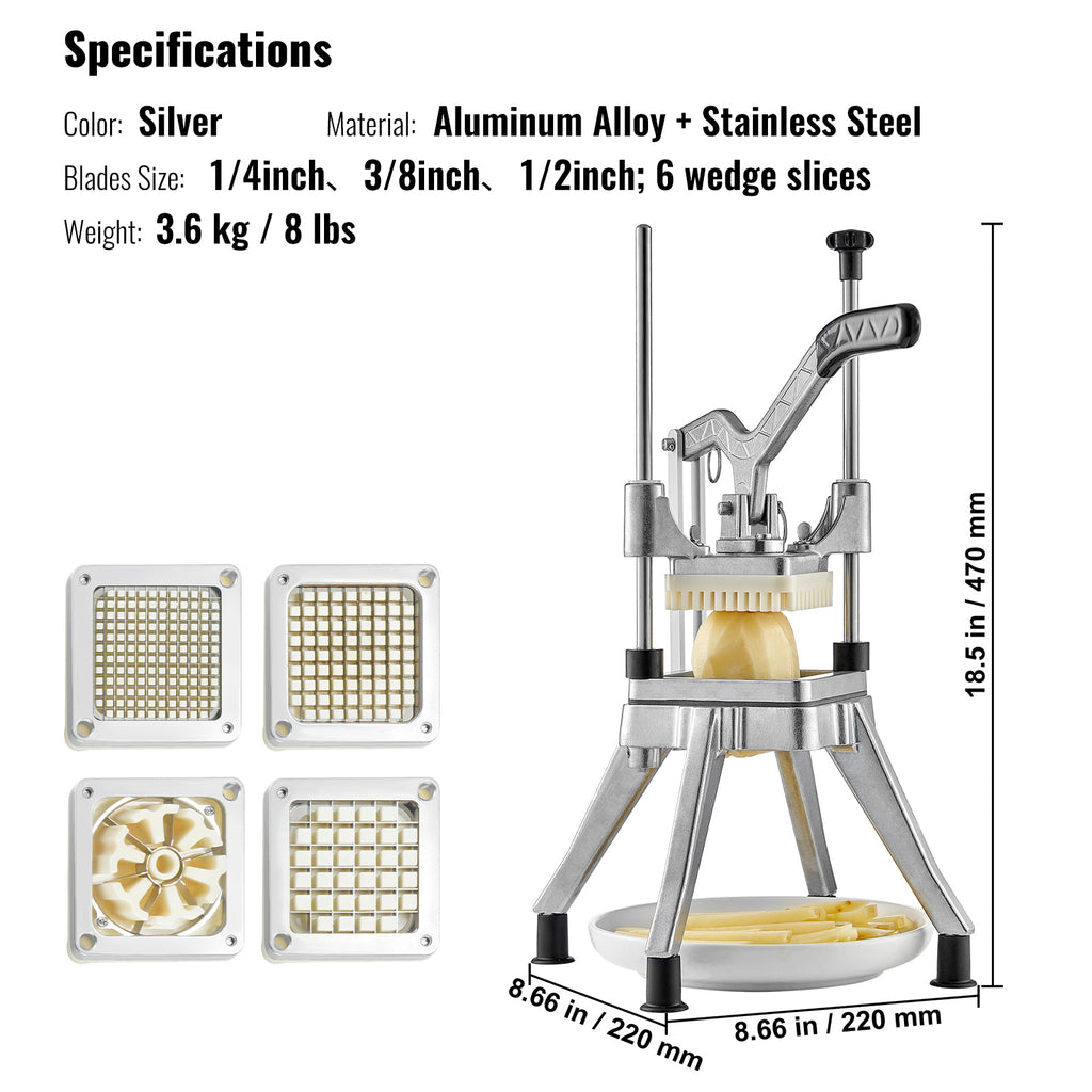 VEVOR Commercial Chopper Commercial Vegetable Chopper With 4 Blades Fruits Dicer